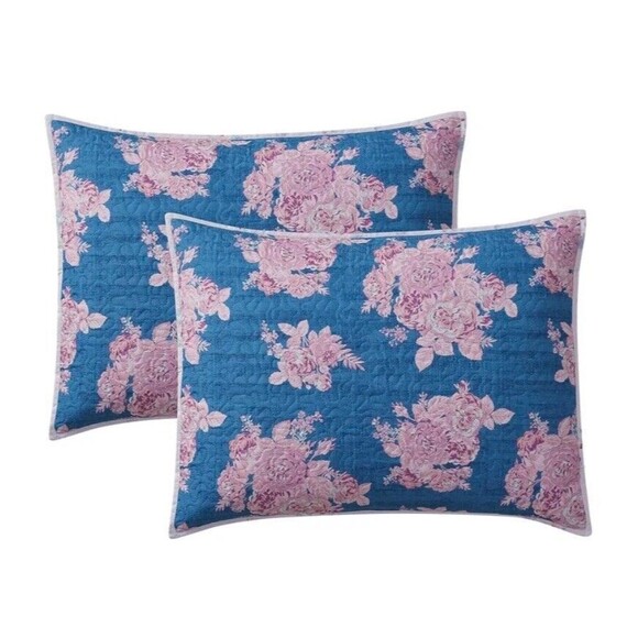 New Simply Shabby Chic Manor Floral Quilt Set, Full/Queen (4-Piece), Purple - Picture 5 of 5